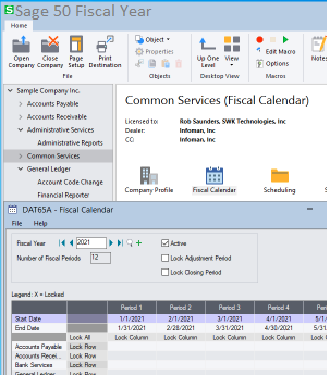 how to start a new fiscal year in sage 50