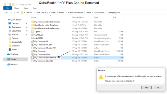 QuickBooks “.ND” files Rename