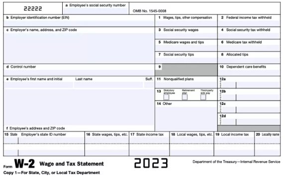 W-2s Form of Employees