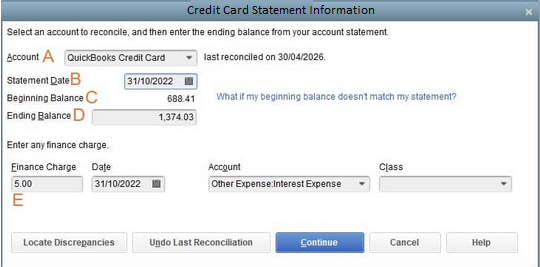 Credit Card Statement Information
