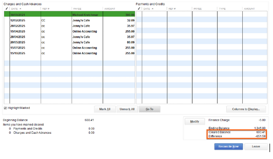 Trace From QuickBooks to Your Credit Card Statement